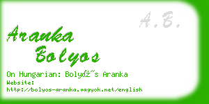 aranka bolyos business card